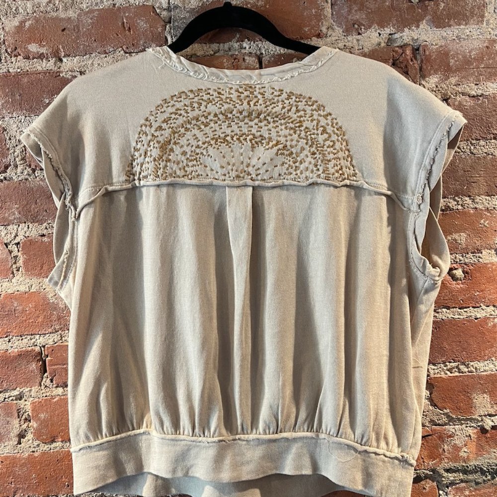 FREE PEOPLE EMBROIDERED WRAP TOP